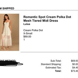 NEVER WORN! Cream polka dot midi dress